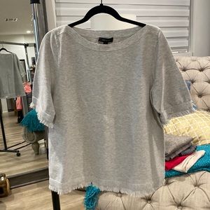 Ann Taylor XL light heather grey short sleeve sweater
